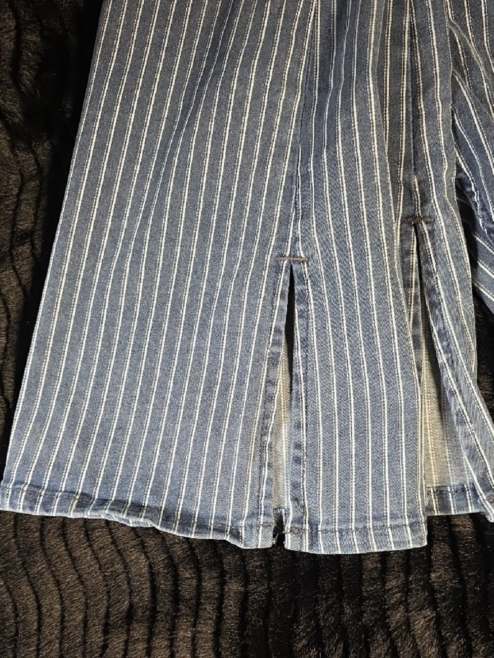 NWT Free People We The Free Level Up Faded Railroad Pinstripe Bootcut Jeans - Picture 7 of 7